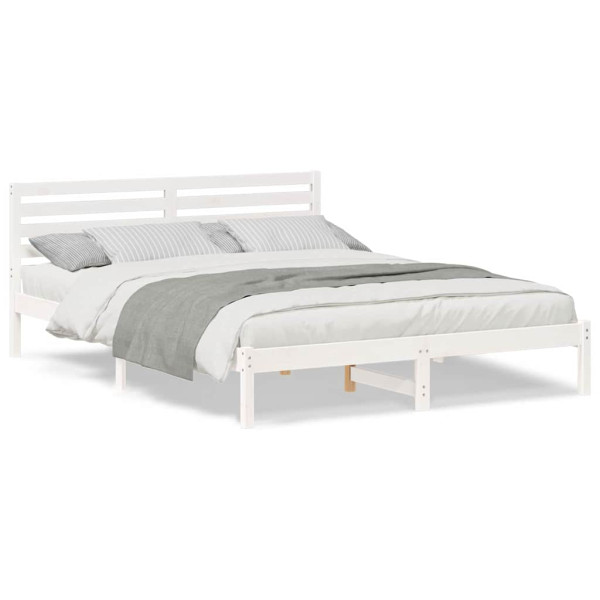 Estructura de cama Blanco 160 x 220 cm Madera de pino sólido M 4