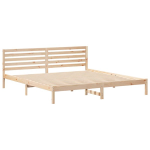 Estructura de cama Marrón 180 x 220 cm Madera de pino sólido H