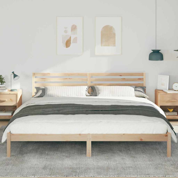 Estructura de cama Marrón 200 x 220 cm Madera de pino sólido M 5