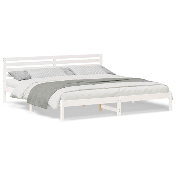 Estructura de cama Blanco 200 x 220 cm Madera de pino sólido M 4
