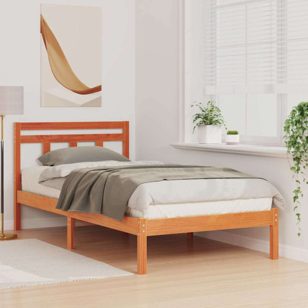 Estructura de cama Marrón 80 x 200 cm Madera maciza de pino M 5