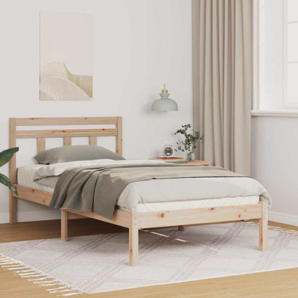 Estructura de cama Marrón 100 x 200 cm Madera maciza de pino D