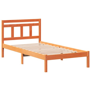 Estrutura da Cama Castanho 90 x 190 cm Madeira de pinho maciça H