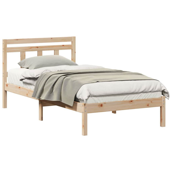 Estructura de cama Marrón 75 x 190 cm Madera maciza de pino M 3