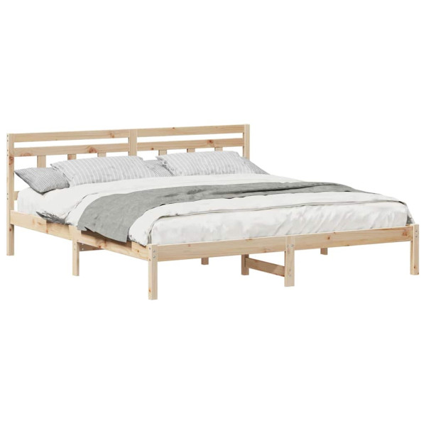 Estructura de cama Marrón 200 x 200 cm Madera de pino M 3