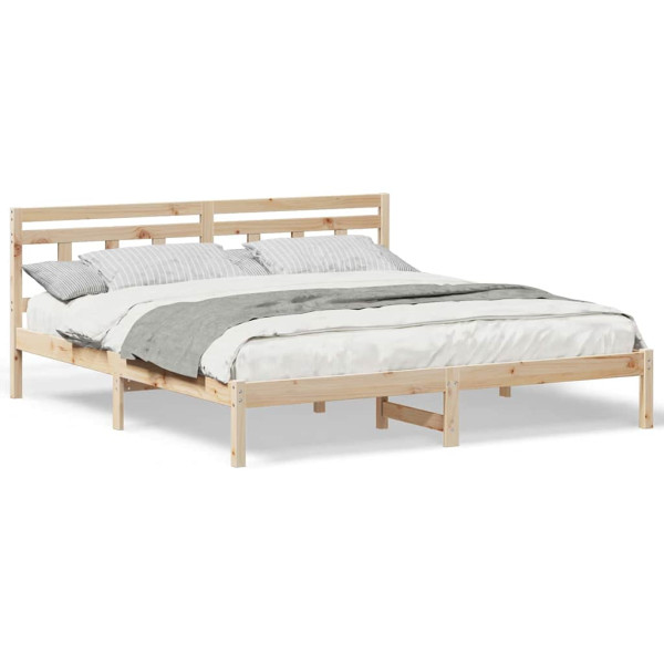 Estructura de cama Marrón 200 x 200 cm Madera de pino M 4