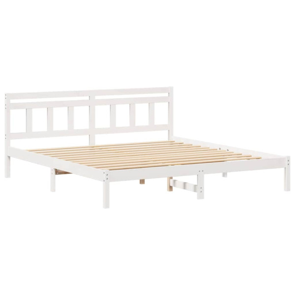 Estrutura da Cama Branco 200 x 200 cm Madeira de pinho maciça M 2