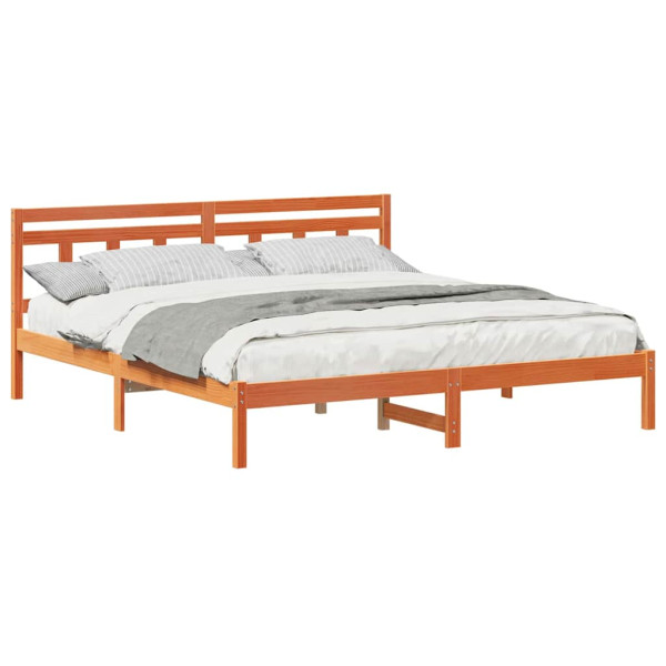 Estructura de cama Marrón 200 x 200 cm Madera de pino M 3