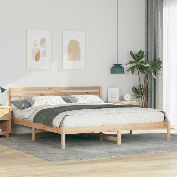 Estructura de cama Marrón 180 x 200 cm Madera de pino D