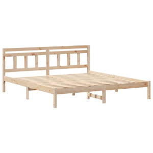 Estructura de cama Marrón 180 x 200 cm Madera de pino H