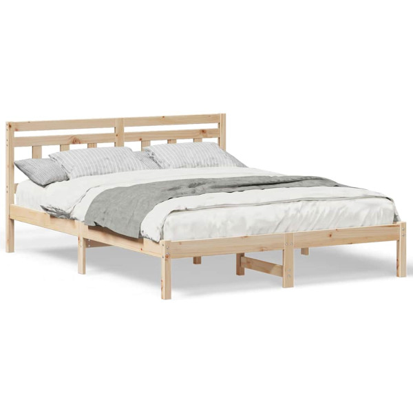 Estructura de cama Marrón 150 x 200 cm Madera maciza de pino M 4