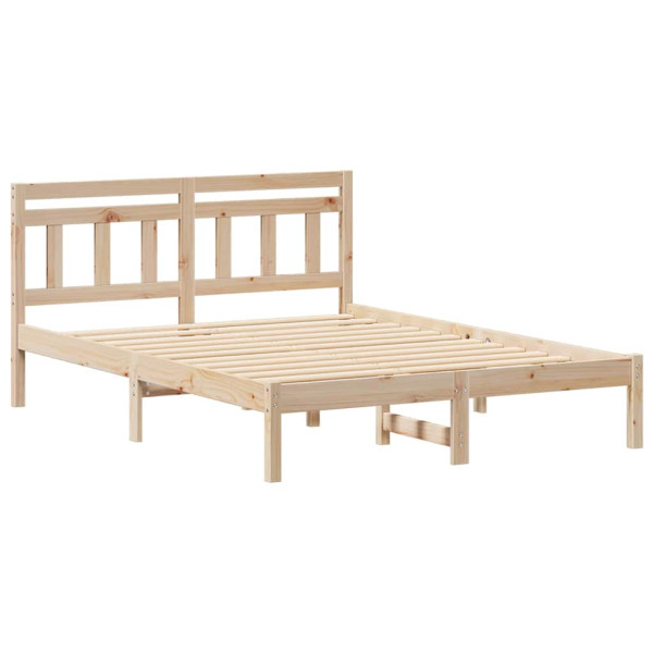 Estructura de cama Marrón 135 x 190 cm Madera maciza de pino M 2