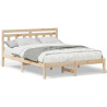 Estructura de cama Marrón 135 x 190 cm Madera maciza de pino 4