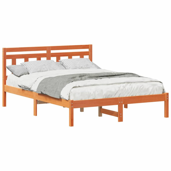 Estructura de cama Marrón 135 x 190 cm Madera maciza de pino M 3