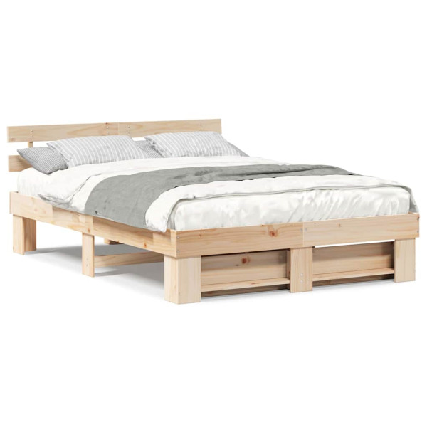 Estructura de cama Marrón 160 x 200 cm Madera de pino M 4