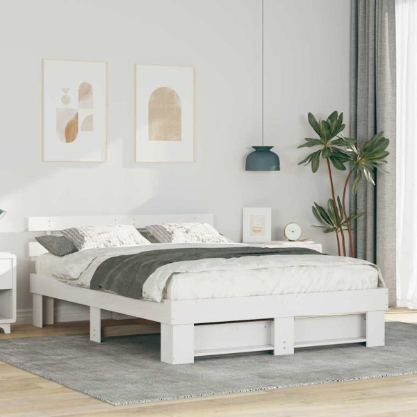 Estructura de cama Blanco 160 x 200 cm Madera de pino sólido D