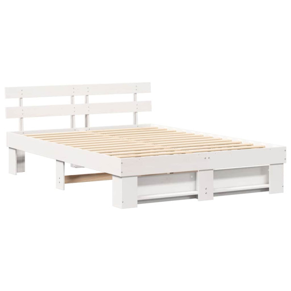 Estructura de cama Blanco 150 x 200 cm Madera de pino sólido M 2