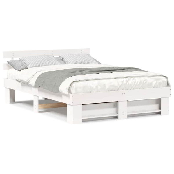 Estrutura da Cama com cabeceira Branco 150 x 200 cm M 4