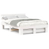 Estructura de cama Blanco 150 x 200 cm Madera de pino sólido 4