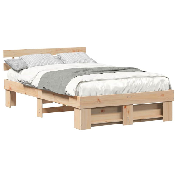 Estructura de cama Marrón 120 x 190 cm Madera de pino sólido M 3