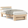 Estructura de cama Marrón 90 x 200 cm Madera de pino sólido 4