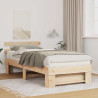 Estructura de cama Marrón 80 x 200 cm Madera de pino sólido 1