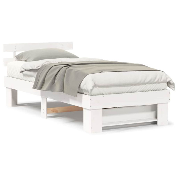 Estructura de cama Blanco 80 x 200 cm Madera de pino sólido M 4