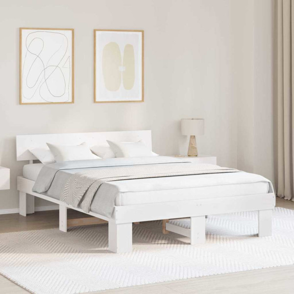 Estructura de cama Blanco 160 x 200 cm Madera de pino D