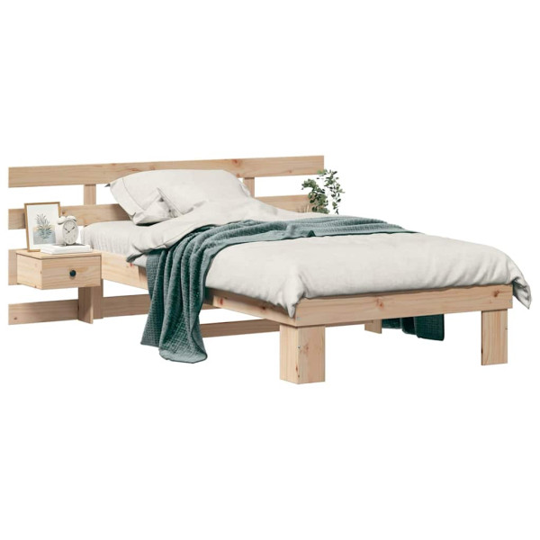 Estructura de cama Marrón 90 x 200 cm Madera de pino sólido M 3
