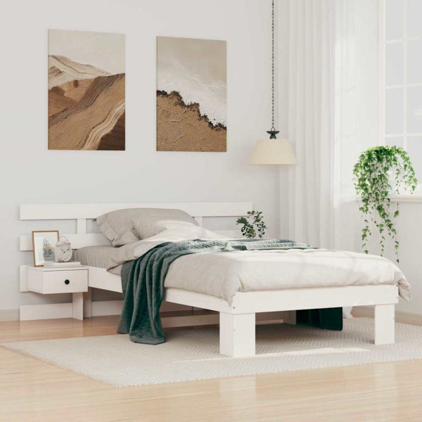Estructura de cama Blanco 90 x 200 cm Madera de pino sólido D