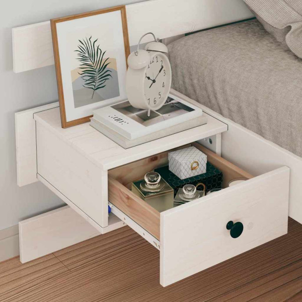 Estrutura da Cama Branco 90 x 200 cm Madeira de Pinheiro Sólido M 5