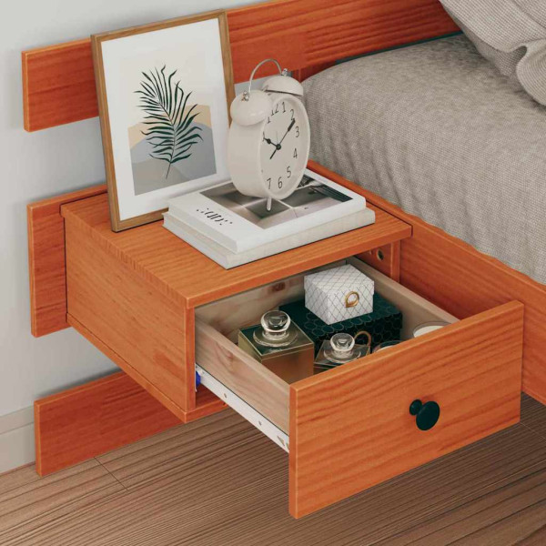 Estructura de cama con cajón con cabecera Marrón cera 80 x 200 cm M 5