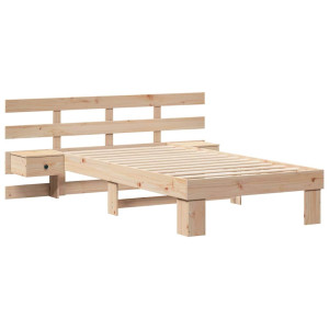 Estrutura da Cama com gaveta com cabeceira Castanho 90 x 190 cm H
