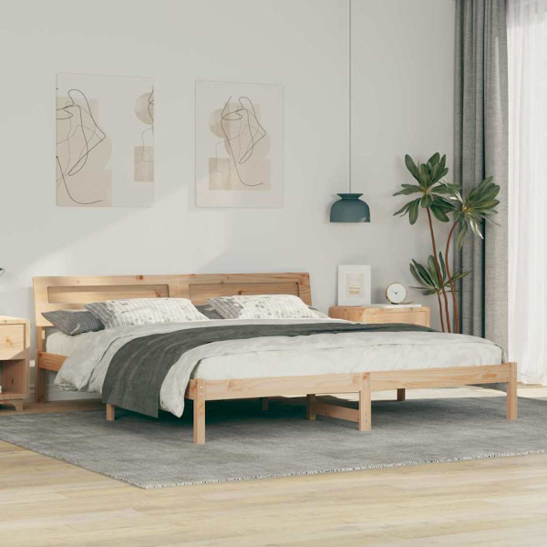 Estructura de cama Marrón 180 x 200 cm Madera de pino sólido D