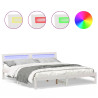 Estrutura da Cama com luzes de tira LED com cabeceira Branco 180 x 200 cm 4