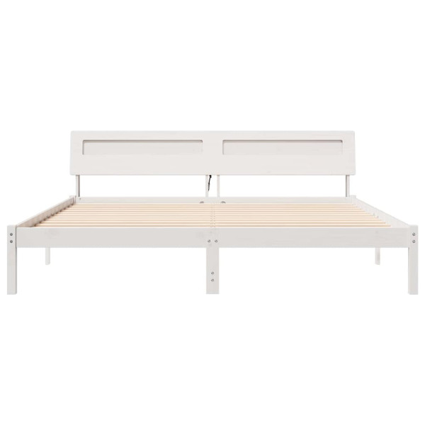 Estructura de cama Blanco 180 x 200 cm Madera de pino sólido M 5