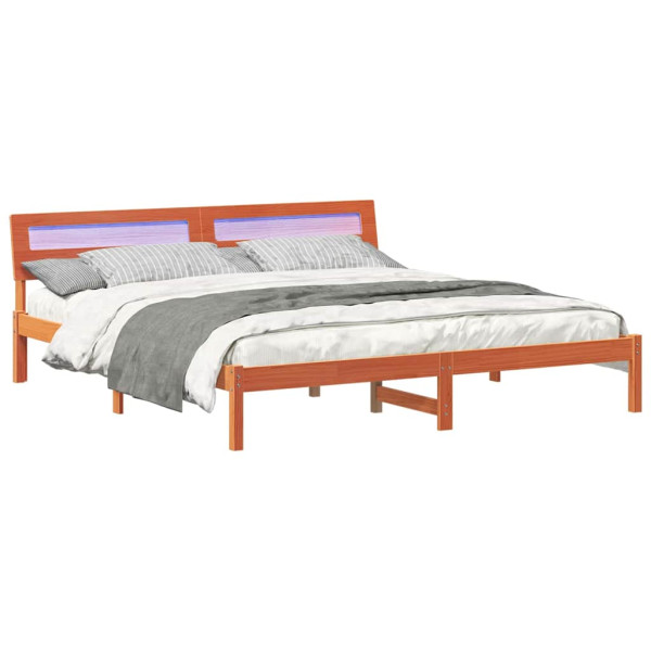Estructura de cama Marrón cera 180 x 200 cm M 3