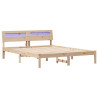 Estructura de cama Marrón 160 x 200 cm Madera de pino sólido 2