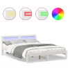 Estrutura da Cama com luzes de tira LED com cabeceira Branco 160 x 200 cm 4