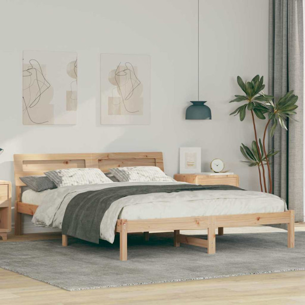Estructura de cama Marrón 150 x 200 cm Madera de pino sólido D