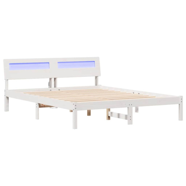 Estructura de cama Blanco 150 x 200 cm Madera de pino sólido M 2
