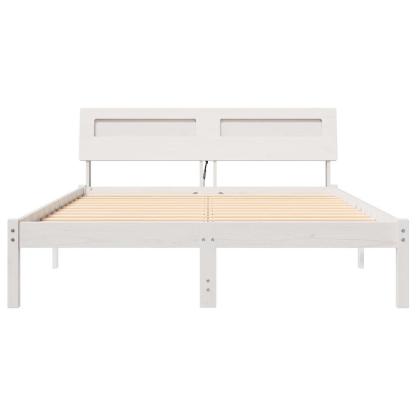 Estructura de cama Blanco 120 x 200 cm Madera de pino sólido M 5