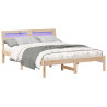 Estructura de cama Marrón 135 x 190 cm Madera de pino sólido 3