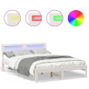 Estrutura da Cama com luzes de tira LED com cabeceira Branco 135 x 190 cm 4