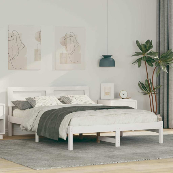 Estructura de cama Blanco 120 x 190 cm Madera de pino sólido D