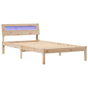 Estructura de cama Marrón 100 x 200 cm Madera de pino sólido H