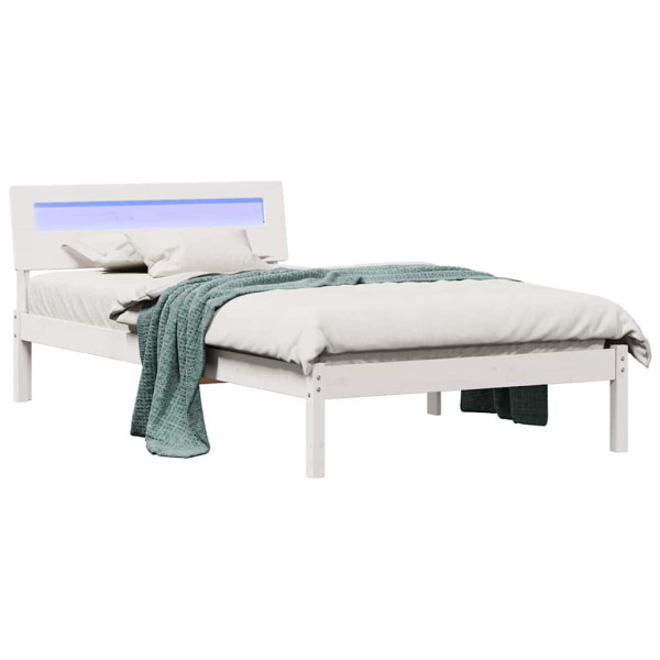 Estrutura da Cama Branco 80 x 200 cm Madeira de Pinheiro Sólido M 3
