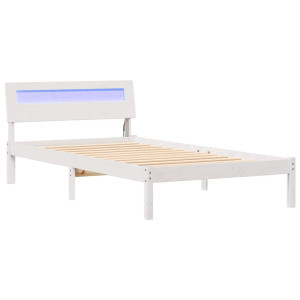 Estrutura da Cama Branco 90 x 190 cm Madeira de Pinheiro Sólido H