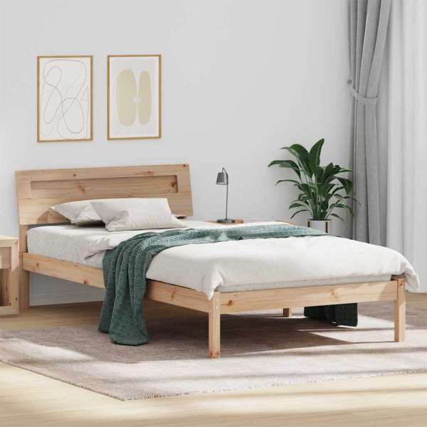 Estructura de cama Marrón 75 x 190 cm Madera de pino sólido D