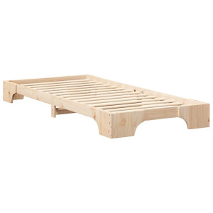 Estructura de cama Marrón 90 x 210 cm Madera maciza de pino H